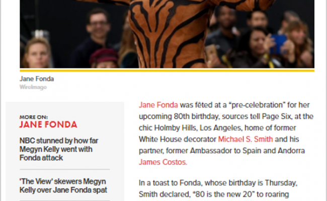 Page Six “For Jane Fonda, 80 is the new 20”